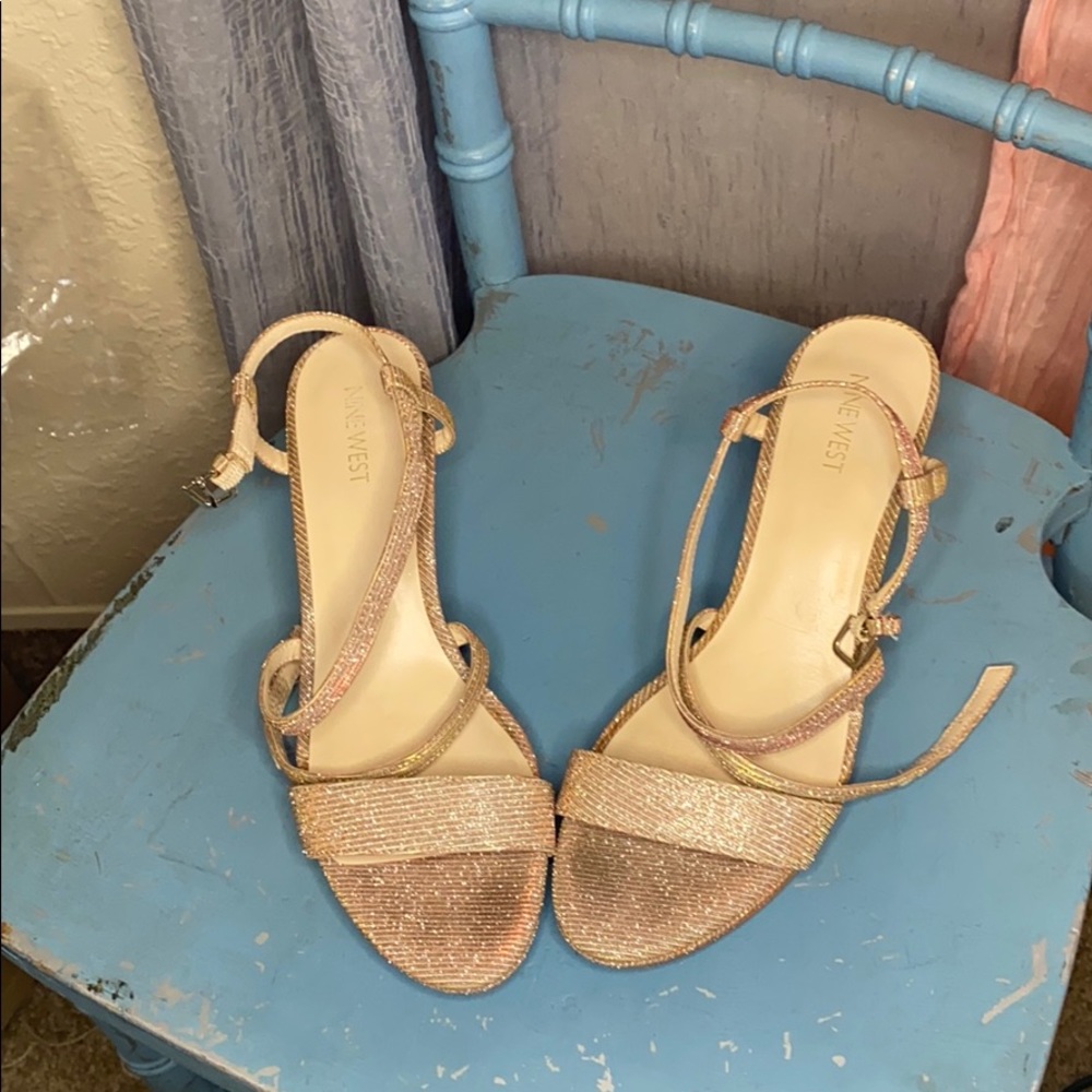 Nine West Glitter strap heels